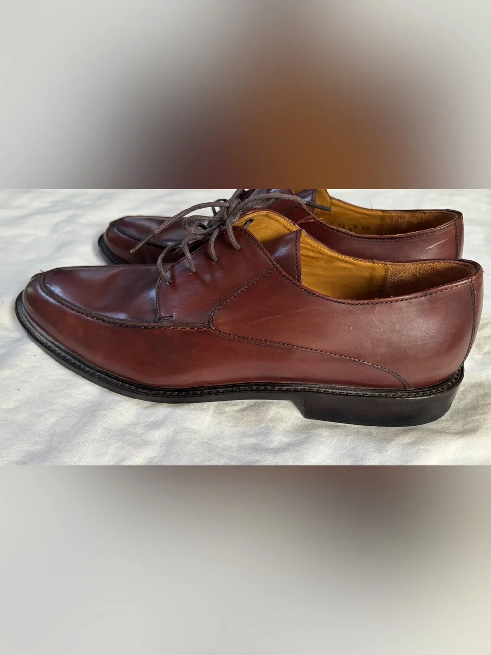 Johnston Murphy Mens Brown Leather Split Toe Derby Shoes Size 12N